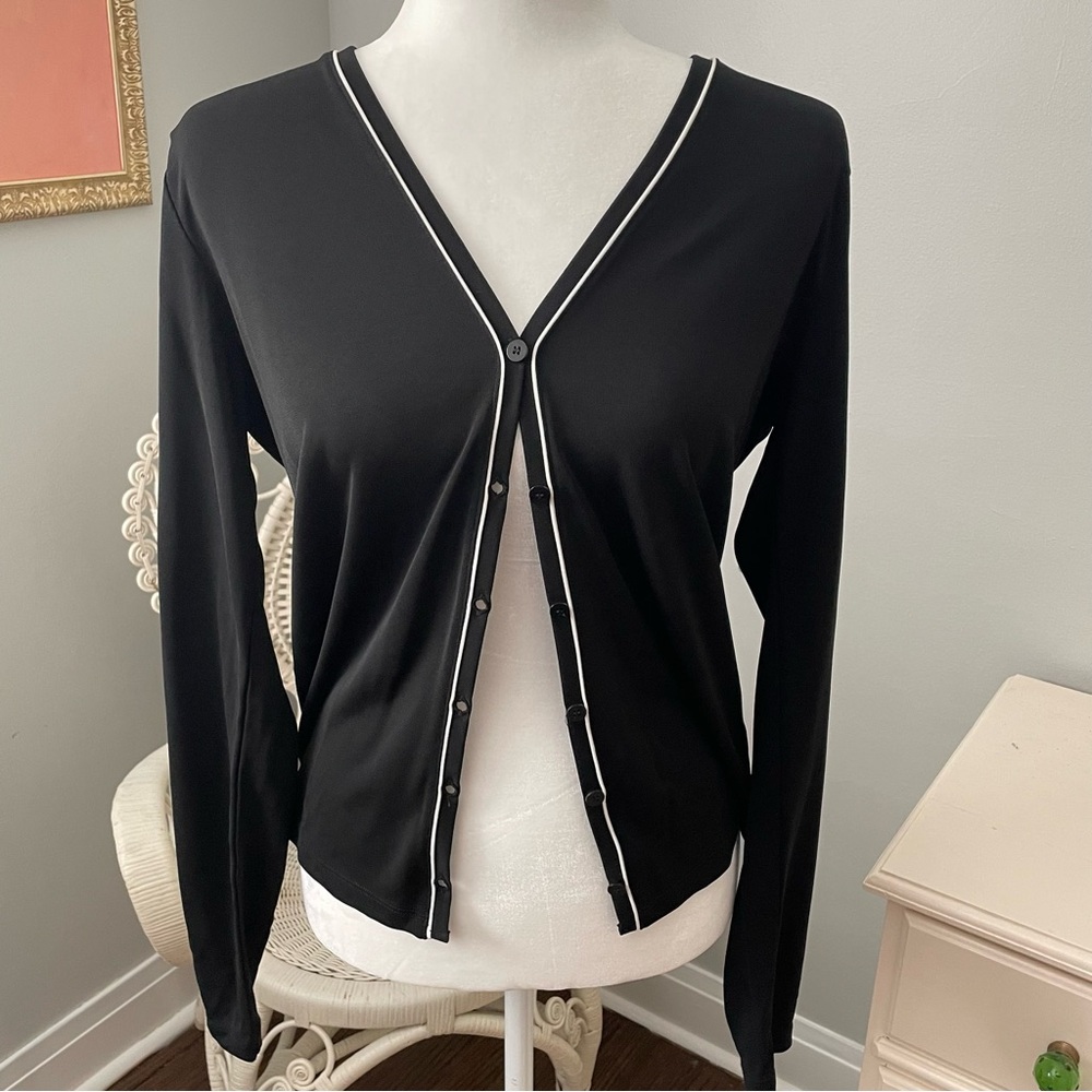 DKNY Black Y2K Cardigan, Size Medium